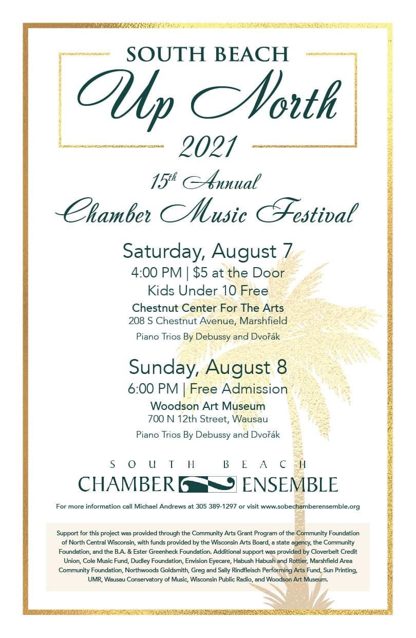 South Beach Up North: Dvorak and Debussy Piano Trios, 8/7 –&nbsp;8/8/21